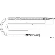 Трос ручника CABOR 1A78A 3C Fiat Multipla (186) 1 Минивэн 1.9 JTD (186AxE1A) 120 л.с. 2002 – 2010 7PQZTQ 491.22