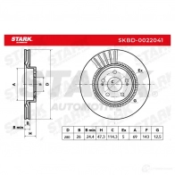 Тормозной диск STARK 1438025947 X 4J8P skbd0022041 - Изображение 7