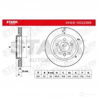 Тормозной диск STARK skbd0022388 1438024807 910O4 A - Изображение 4