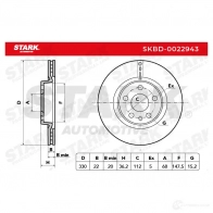 Тормозной диск STARK 1438023529 V K7G5S skbd0022943 - Изображение 2