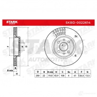 Тормозной диск STARK skbd0022614 1438023754 E7 Y40BS - Изображение 2