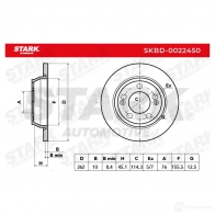 Тормозной диск STARK YG TA4 1438023273 skbd0022450 - Изображение 2
