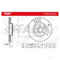 Тормозной диск STARK Q SLIDJ 1438025961 skbm2028 - Изображение 6