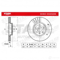 Тормозной диск STARK skbd0020206 P ADQHON 1438026205 - Изображение 5