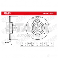Тормозной диск STARK 1438025616 skme2020 Q7IP L - Изображение 7