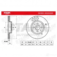 Тормозной диск STARK MN BZQ0Z 1438024816 skbd0020220 - Изображение 2