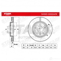 Тормозной диск STARK 1438025300 5T48 F skbd0022419 - Изображение 5