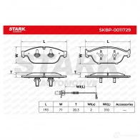 Тормозные колодки, комплект STARK 1437781924 71UL FI skbp0011729 - Изображение 4