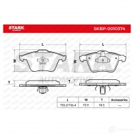 Тормозные колодки, комплект STARK skbp0010374 U8P F1Z 1437783134 - Изображение 2