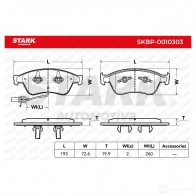 Тормозные колодки, комплект STARK skbp0010303 DZM XD9F 1437781917 - Изображение 3