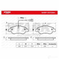 Тормозные колодки, комплект STARK skbp0011064 1437778551 5BM 13C - Изображение 3