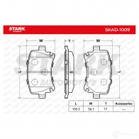 Тормозные колодки, комплект STARK 1437779435 GJ3 VN skad1009 - Изображение 2