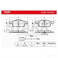 Тормозные колодки, комплект STARK skbp0011332 1437782961 Z6HF I - Изображение 2