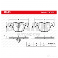 Тормозные колодки, комплект STARK BWY 0GGS 1437782821 skbp0010188 - Изображение 3