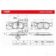 Тормозные колодки, комплект STARK skbp0011687 1437783534 XKOG Z - Изображение 5