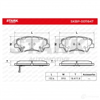 Тормозные колодки, комплект STARK B5121 U skbp0011647 1437782100 - Изображение 4