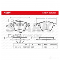 Тормозные колодки, комплект STARK 5 350KZ 1437782310 skbp0010157 - Изображение 2