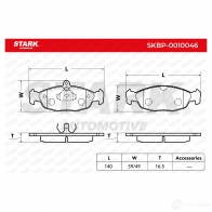 Тормозные колодки, комплект STARK skbp0010046 H5RB P 1437780118 - Изображение 3