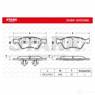 Тормозные колодки, комплект STARK skbp0010368 EMS5 64 1437782566 - Изображение 3