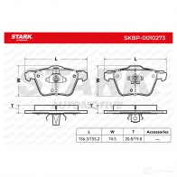 Тормозные колодки, комплект STARK BWC1G 4Q 1437782936 skbp0010273 - Изображение 2