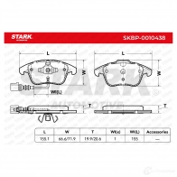 Тормозные колодки, комплект STARK S OZ1I 1437783551 skbp0010438 - Изображение 4