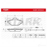 Тормозные колодки, комплект STARK 8 BHTEH skbp0010041 1437778260 - Изображение 2