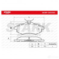 Тормозные колодки, комплект STARK T1V0 W56 skbp0010151 1437783145 - Изображение 2