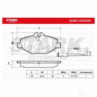 Тормозные колодки, комплект STARK Y E8QW 1437783319 skbp0010119 - Изображение 2