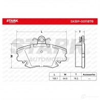 Тормозные колодки, комплект STARK MTNN WJ skbp0011878 1437782109 - Изображение 2