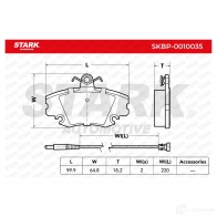 Тормозные колодки, комплект STARK skbp0010035 4NLT LYL 1437779397 - Изображение 2