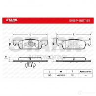 Тормозные колодки, комплект STARK ANB 8R 1437779351 skbp0011181 - Изображение 3