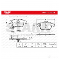 Тормозные колодки, комплект STARK W7FJ Q 1437782525 skbp0010215 - Изображение 3