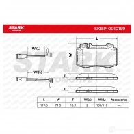 Тормозные колодки, комплект STARK XB9J0 T 1437783178 skbp0010199 - Изображение 2