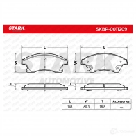 Тормозные колодки, комплект STARK skbp0011209 1437783296 WWVL L - Изображение 2