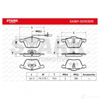Тормозные колодки, комплект STARK T1AN VUY 1437782561 skbp0010309 - Изображение 3