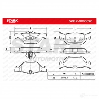Тормозные колодки, комплект STARK skbp0010070 1437777718 LSP6 L43 - Изображение 2