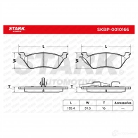 Тормозные колодки, комплект STARK X02 K7 skbp0010166 1437781645 - Изображение 3