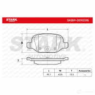 Тормозные колодки, комплект STARK skbp0010316 VG VQFW 1437780312 - Изображение 3