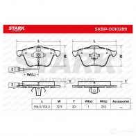 Тормозные колодки, комплект STARK skbp0010289 Q8QN QF 1437778036 - Изображение 3
