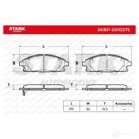 Тормозные колодки, комплект STARK 1437782830 3I3QW R skbp0010375 - Изображение 3