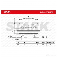 Тормозные колодки, комплект STARK skbp0010268 BYO8 ASZ 1437778090 - Изображение 2