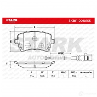 Тормозные колодки, комплект STARK 25 DBDCG 1437781002 skbp0010155 - Изображение 2