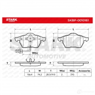 Тормозные колодки, комплект STARK UP3R1 A4 1437782827 skbp0010161 - Изображение 3