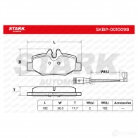 Тормозные колодки, комплект STARK S0HG Q skbp0010098 1438492904 - Изображение 2
