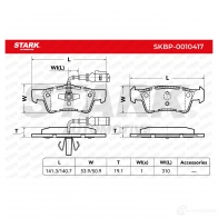 Тормозные колодки, комплект STARK 1437782076 skbp0010417 U D40V - Изображение 3