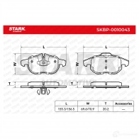 Тормозные колодки, комплект STARK 1437783205 AOG 0CE1 skbp0010043 - Изображение 4