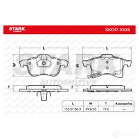 Тормозные колодки, комплект STARK 1437782419 skop1006 M UKA9 - Изображение 3