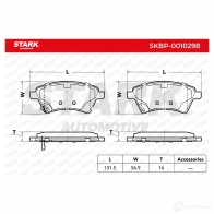 Тормозные колодки, комплект STARK skbp0010298 1437781034 OMD M37S - Изображение 3