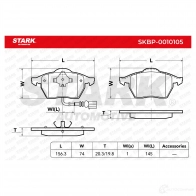 Тормозные колодки, комплект STARK KGY8E D skbp0010105 1438492963 - Изображение 3