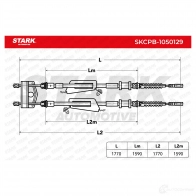 Трос ручника, стояночного тормоза STARK 1437800379 75T YQT skcpb1050129 - Изображение 2